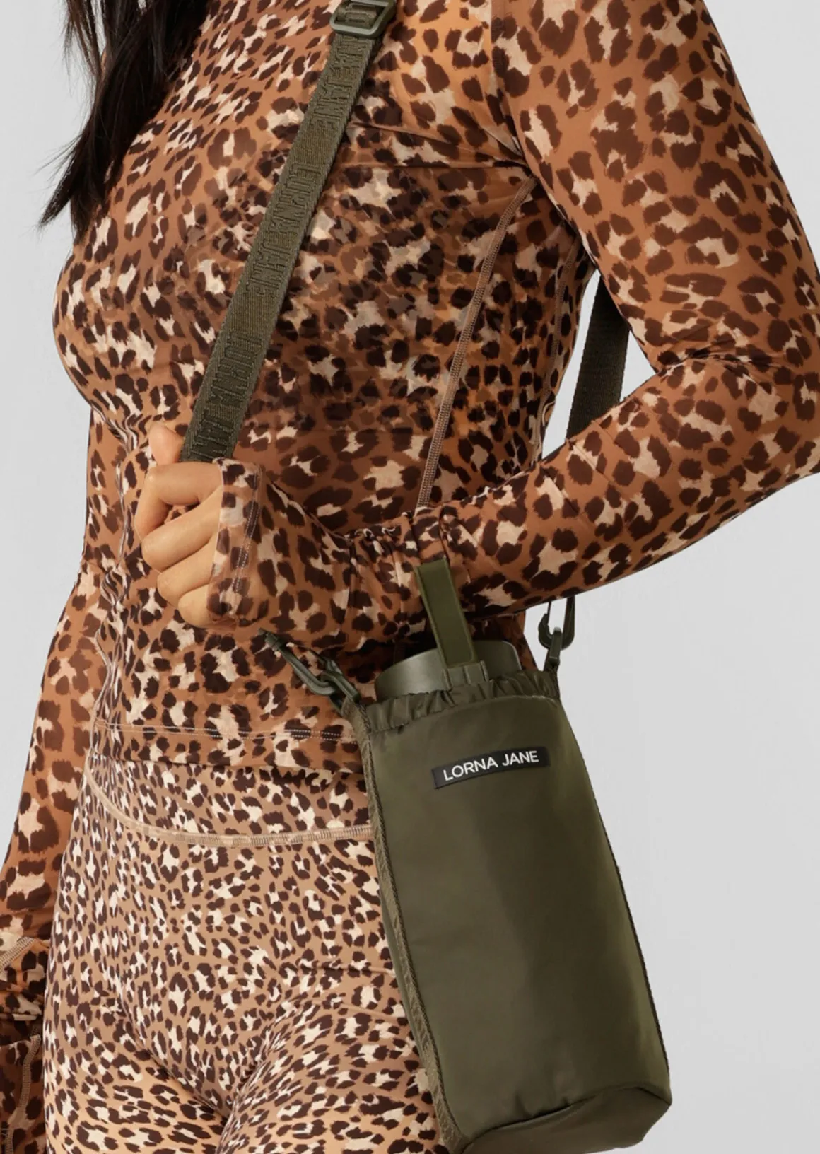 Lorna Jane Active Crossbody Water Bottle Bag LuxuryGreen New