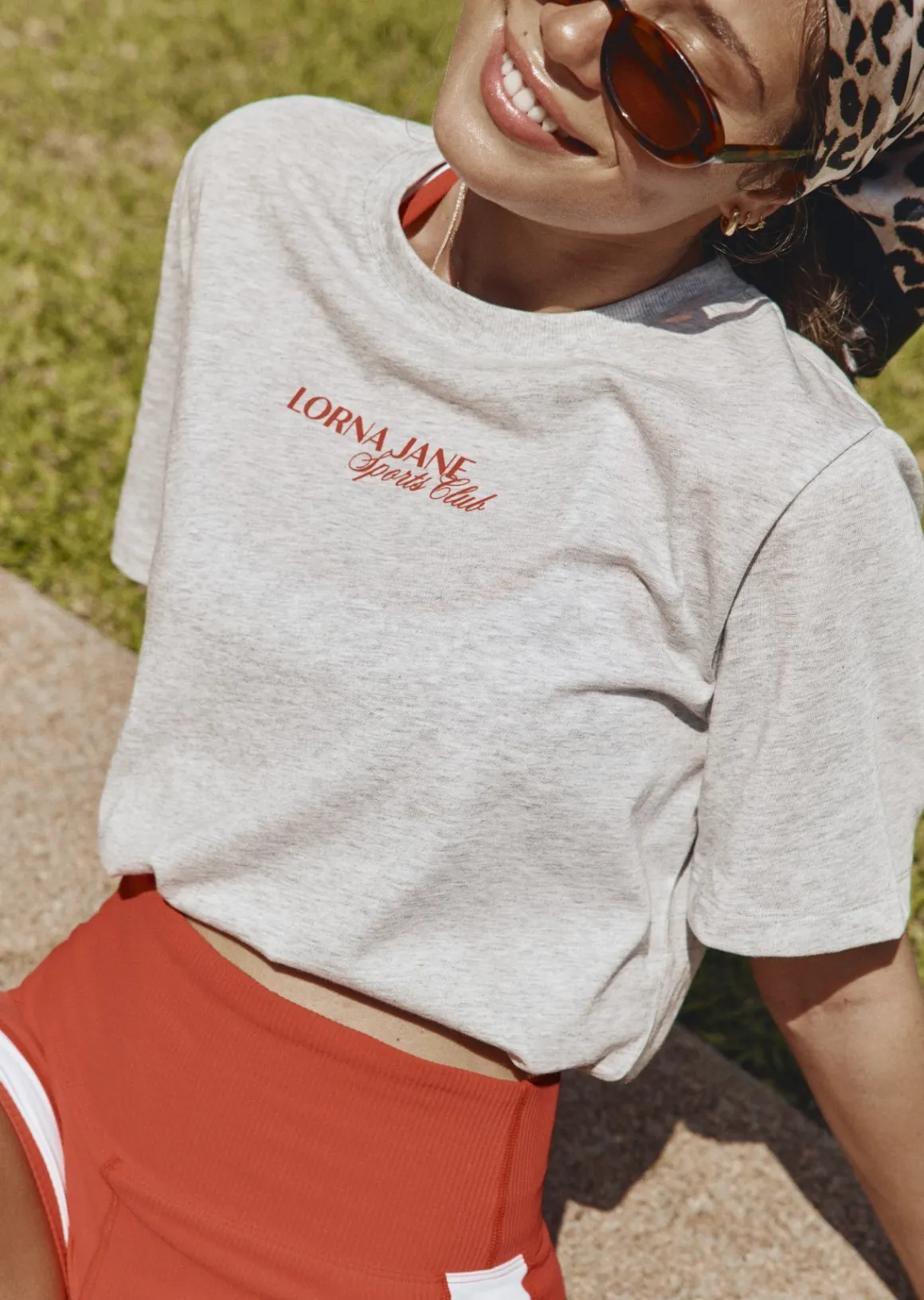Lorna Jane Active Living Sports Club Relaxed T-Shirt GreyMarl Online
