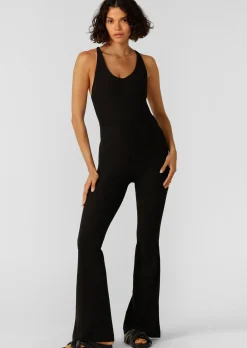 Lorna Jane All Day Active Rib Flare Bodysuit Black Sale