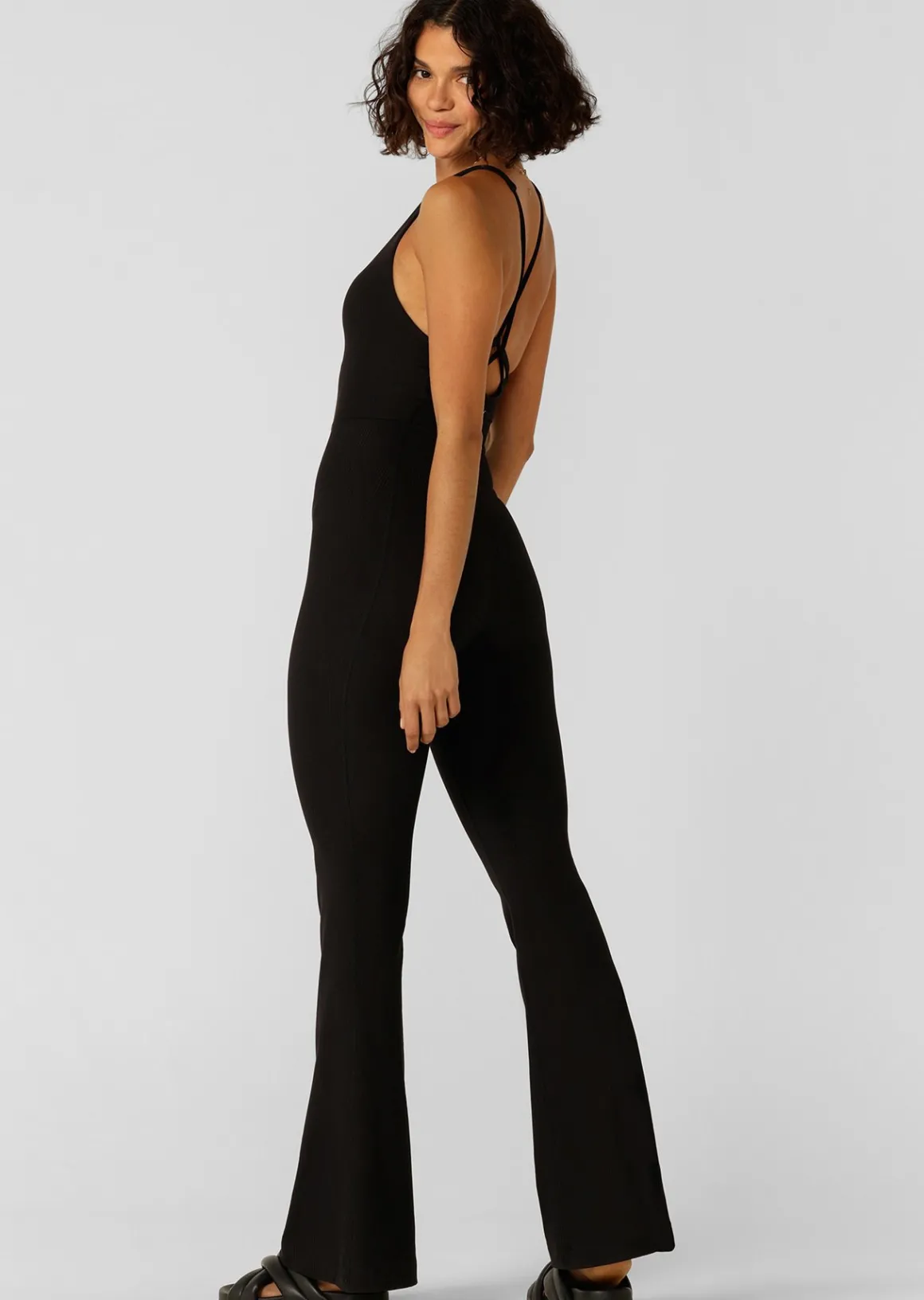 Lorna Jane All Day Active Rib Flare Bodysuit Black Sale