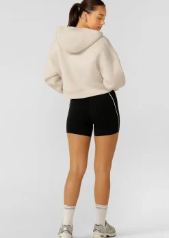 Lorna Jane All Hours Secret Pocket Cropped Hoodie Ivory Outlet