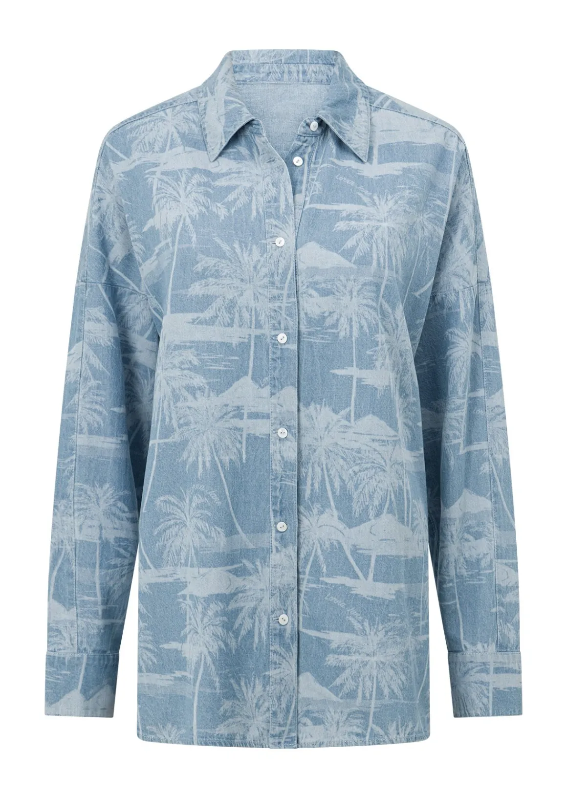 Lorna Jane Aloha Denim Button Up Shirt AlohaBluesPrint Best