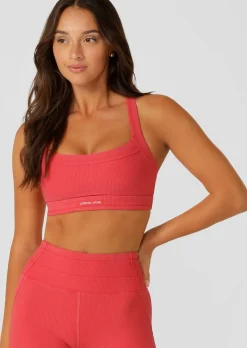 Lorna Jane Amplify Washed Rib Sports Bra WashedGinger Sale