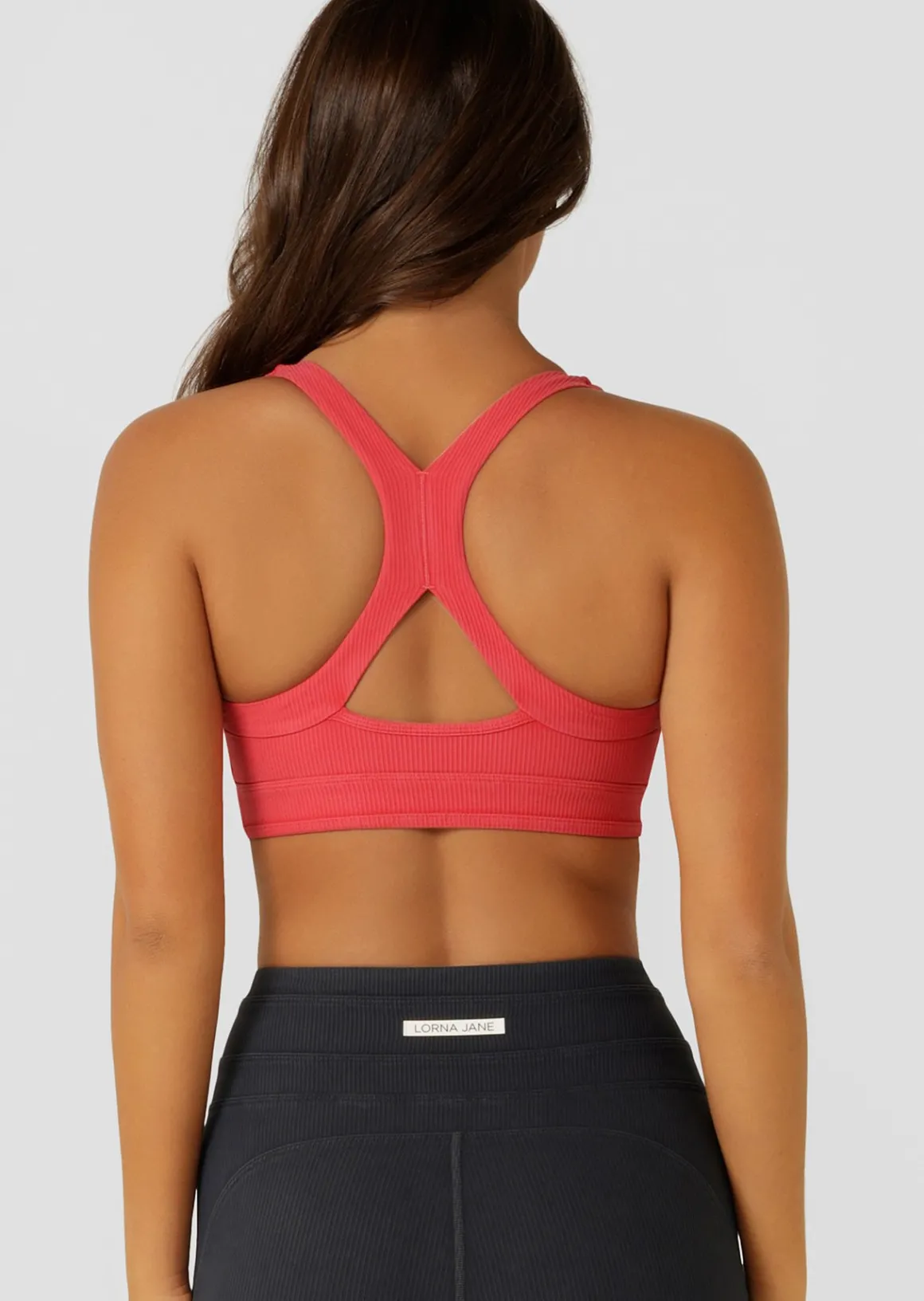 Lorna Jane Amplify Washed Rib Sports Bra WashedGinger Sale
