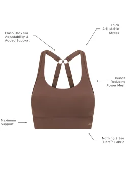 Lorna Jane Amy Maximum Support Sports Bra Chocolate Hot