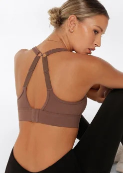 Lorna Jane Amy Maximum Support Sports Bra Chocolate Hot