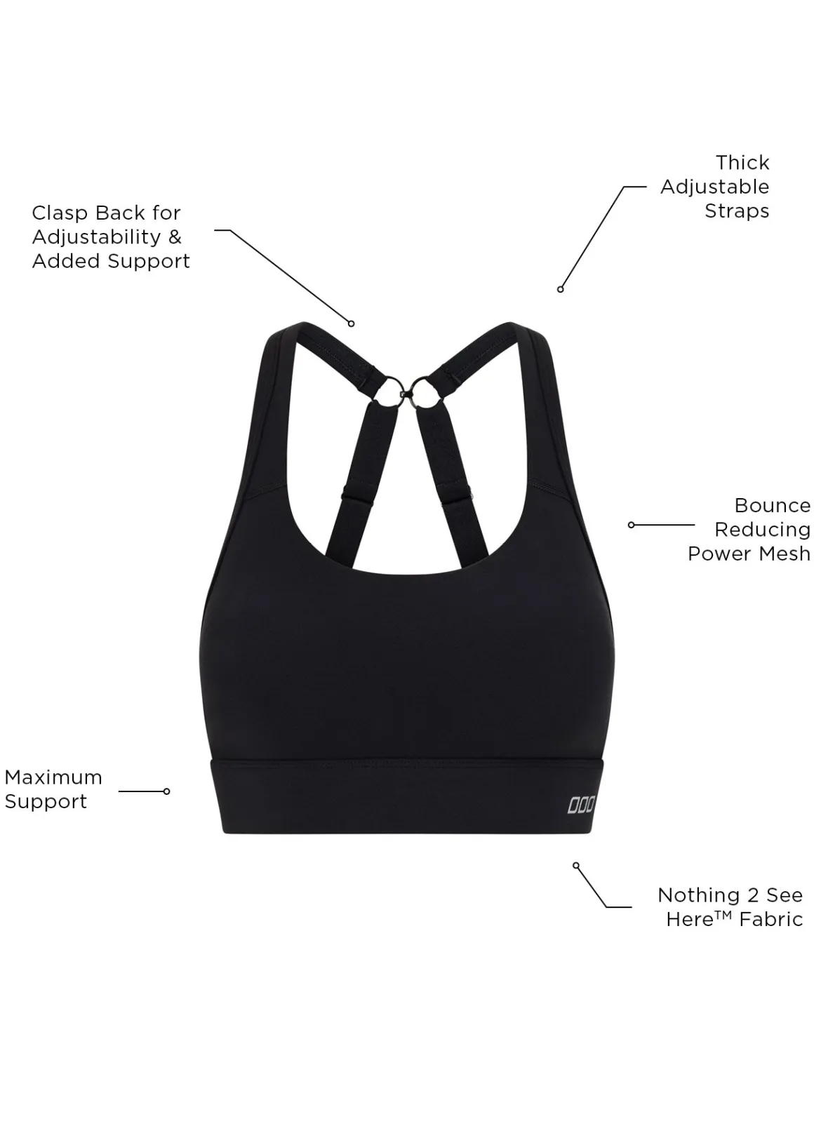 Lorna Jane Amy Maximum Support Sports Bra Black