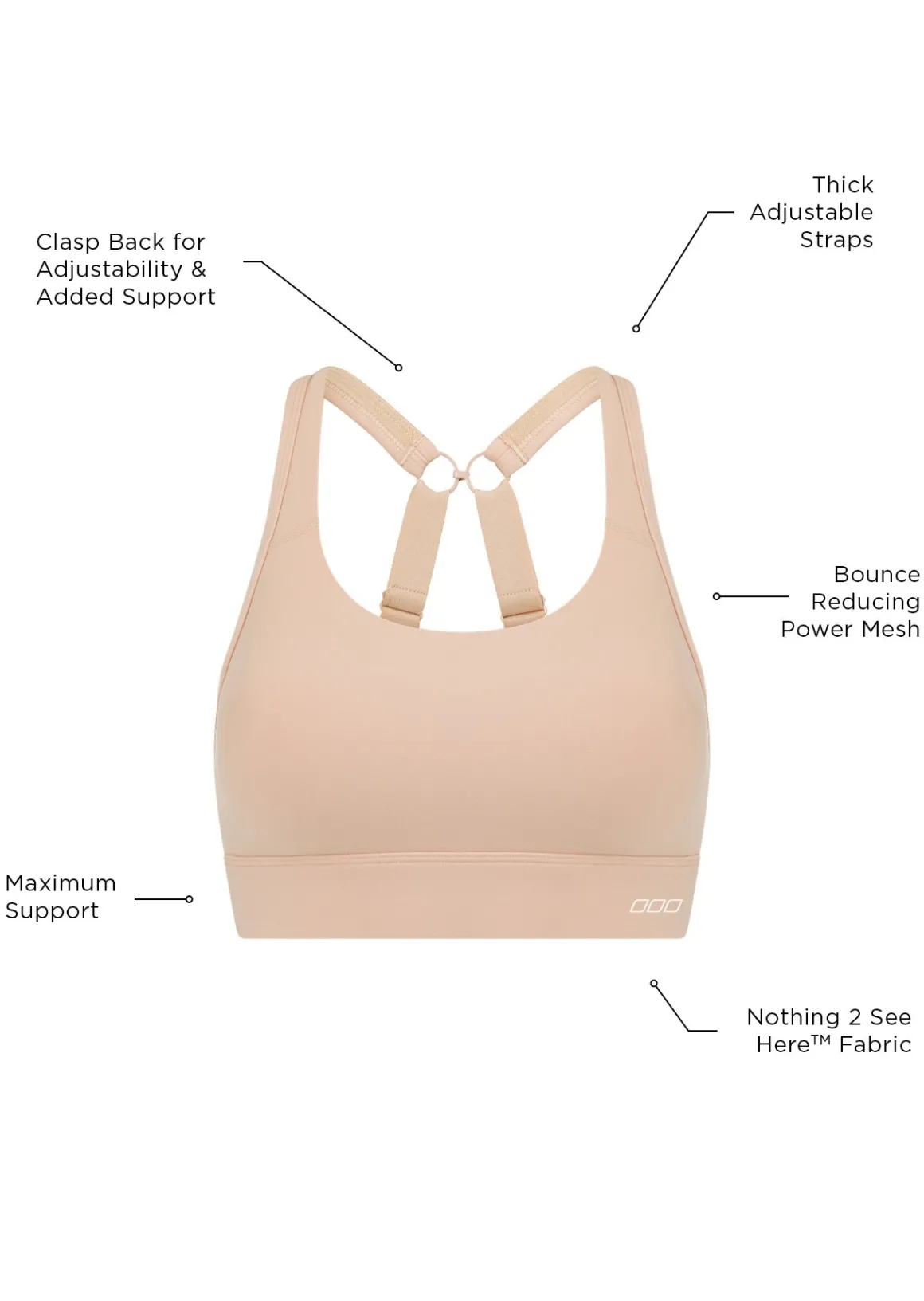 Lorna Jane Amy Maximum Support Sports Bra Almond Hot