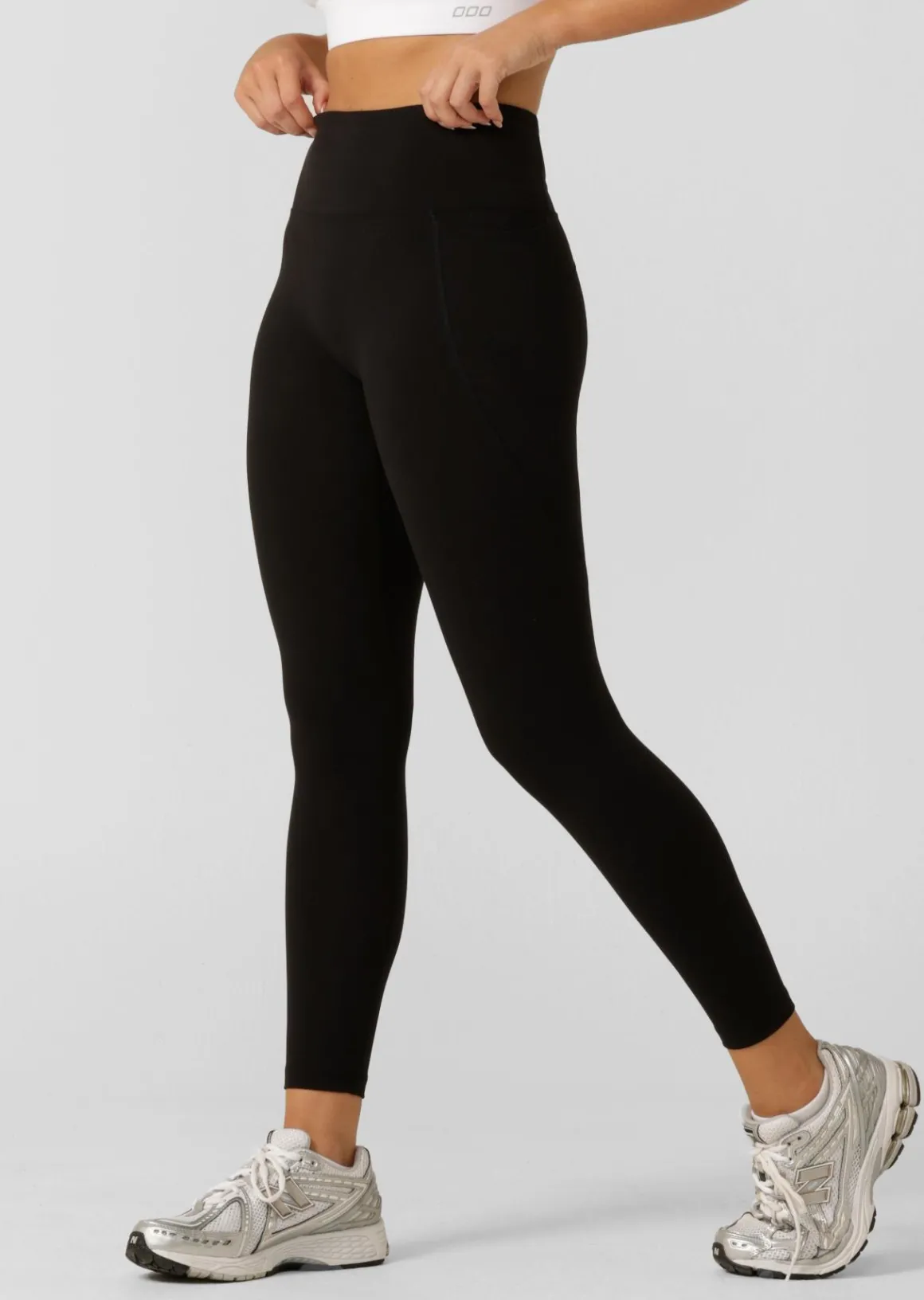 Lorna Jane Amy No Ride Phone Pocket Ankle Biter Tech Leggings Black Hot