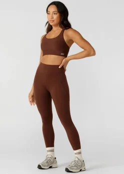 Lorna Jane Amy Phone Pocket Ankle Biter Tech Leggings Truffle New