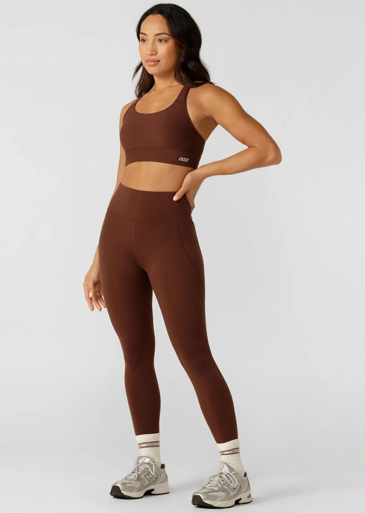 Lorna Jane Amy Phone Pocket Ankle Biter Tech Leggings Truffle New