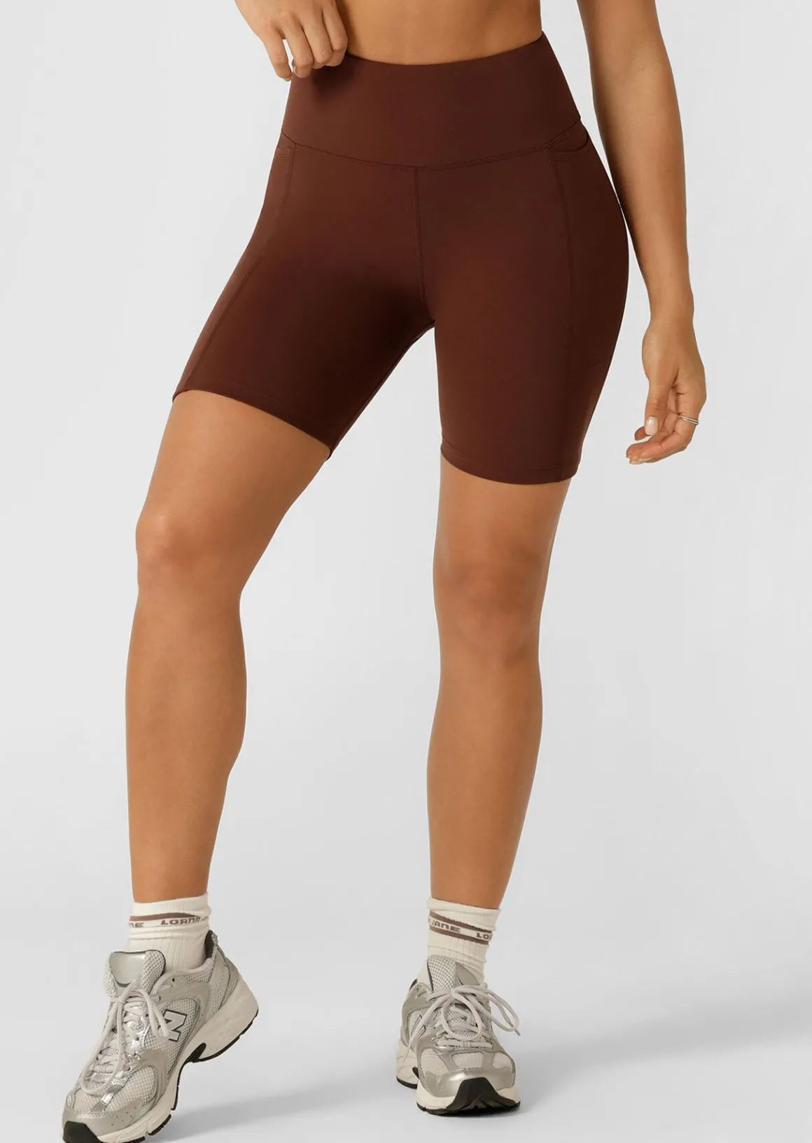 Lorna Jane Amy Phone Pocket Tech Bike Short Truffle Hot