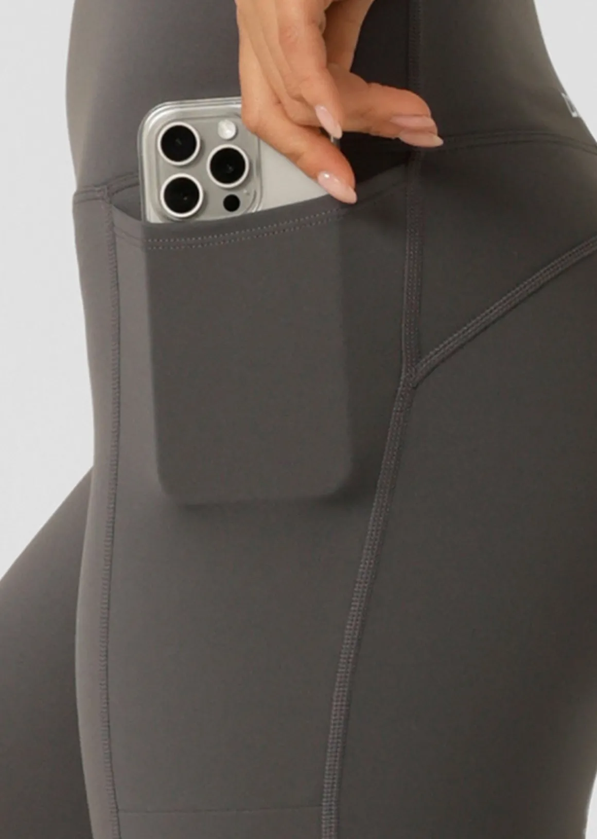Lorna Jane Amy Phone Pocket Tech Bike Short Titanium Outlet