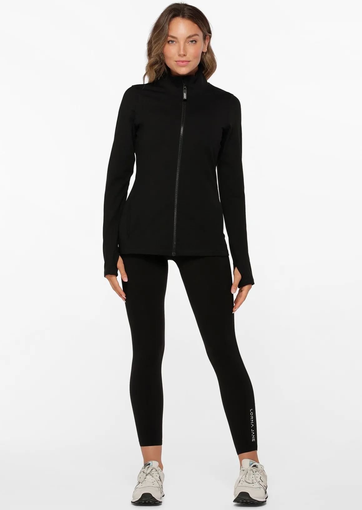 Lorna Jane Amy Thermal Active Zip Through Jacket Black Hot