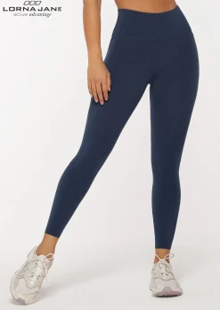 Lorna Jane Amy Winter Thermal Phone Pocket Leggings PebbleBlue Outlet