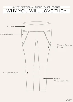 Lorna Jane Amy Winter Thermal Phone Pocket Classic Leggings Black Online