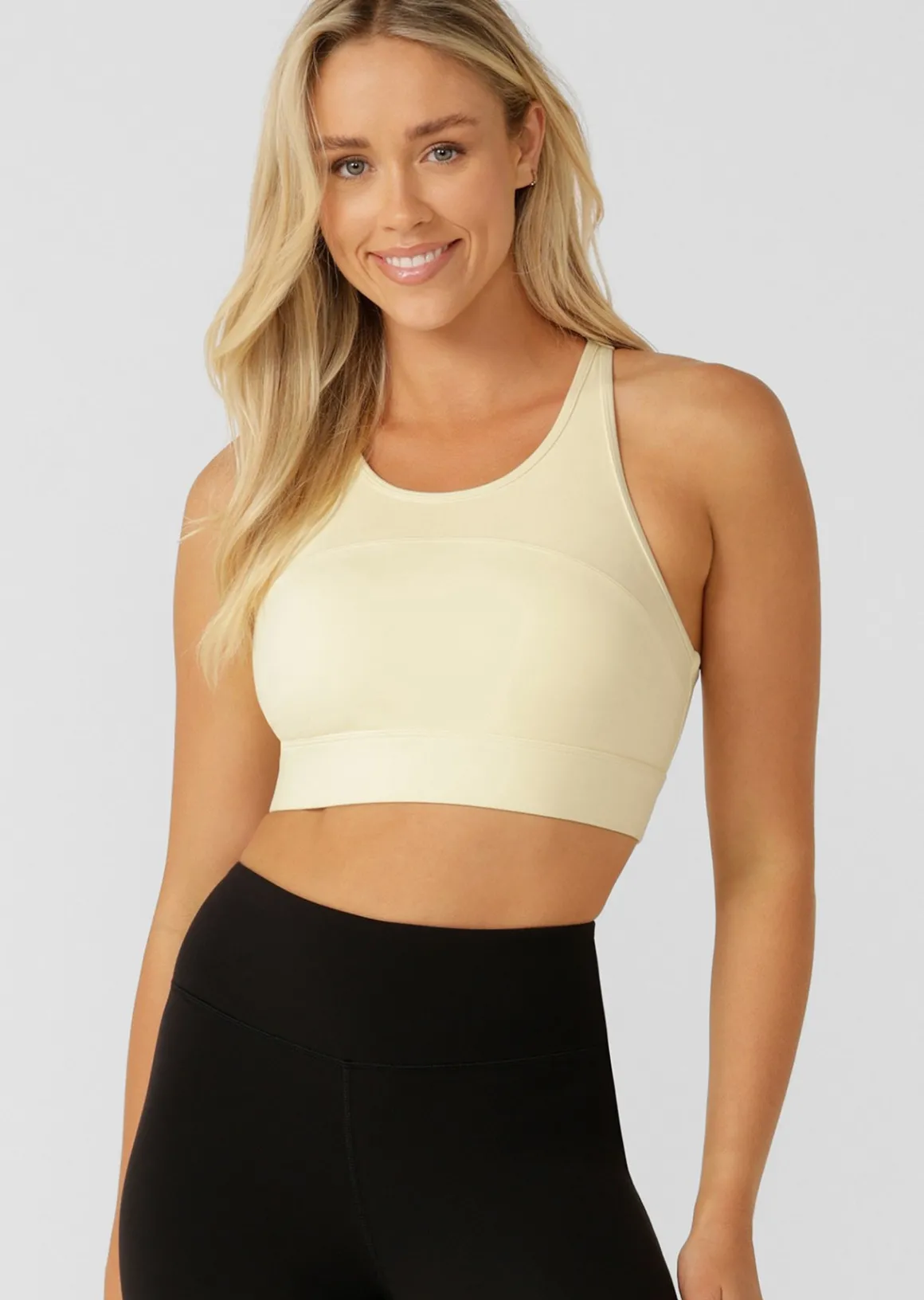 Lorna Jane Asset Sports Bra LemonCream Hot