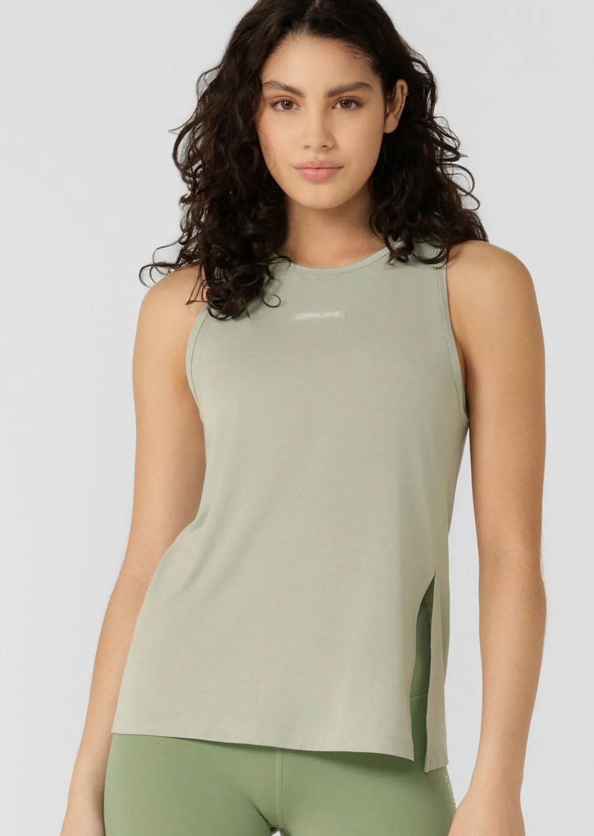 Lorna Jane Breathwork Active Tank IcedMatcha New