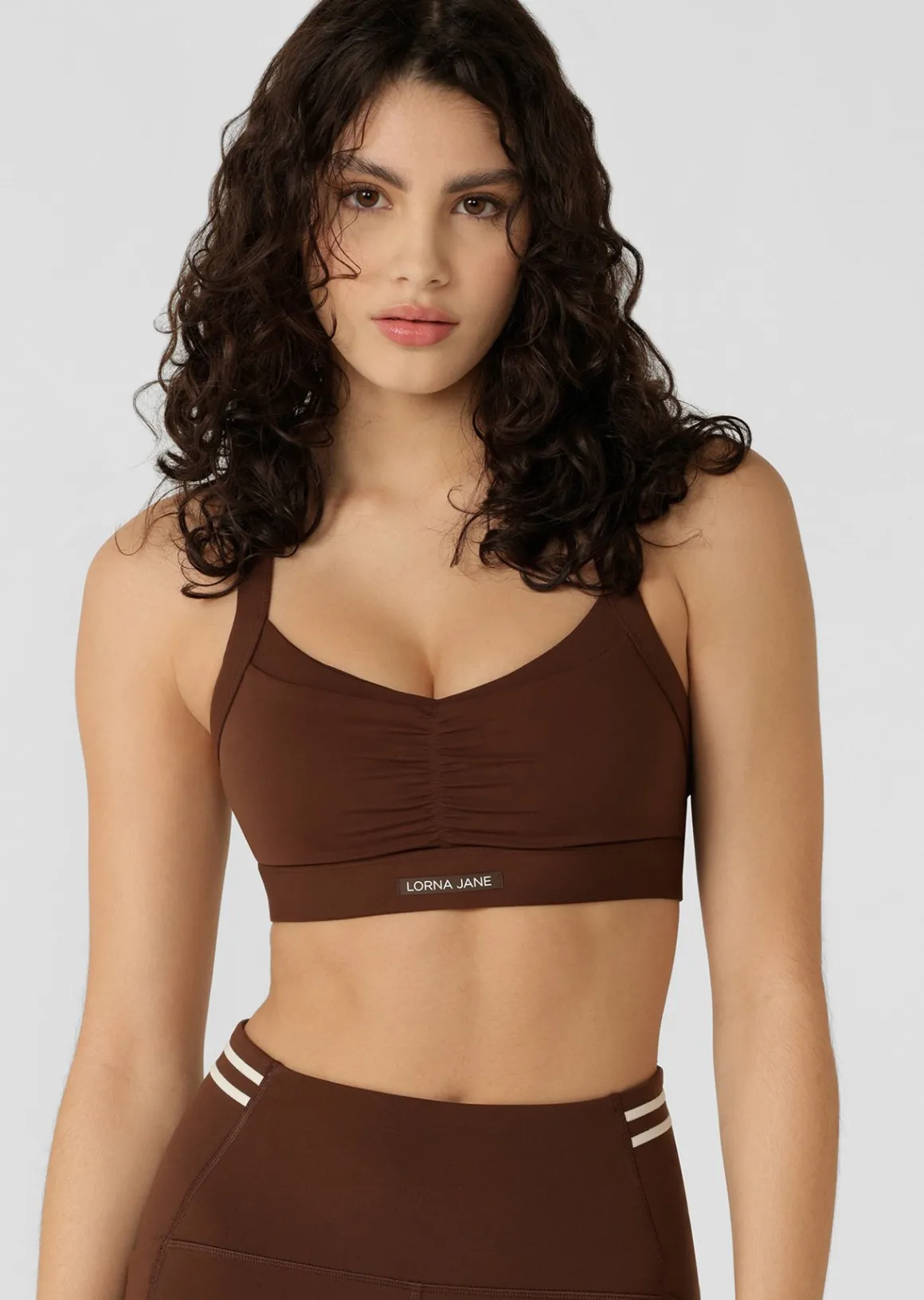 Lorna Jane Bring It All Pocket Sports Bra Espresso New