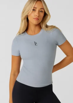 Lorna Jane Classic LJC Rib Short Sleeve T-Shirt GlacierBlue