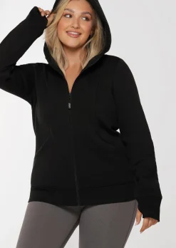 Lorna Jane Classic Zip Thru Hoodie Jacket Black Discount