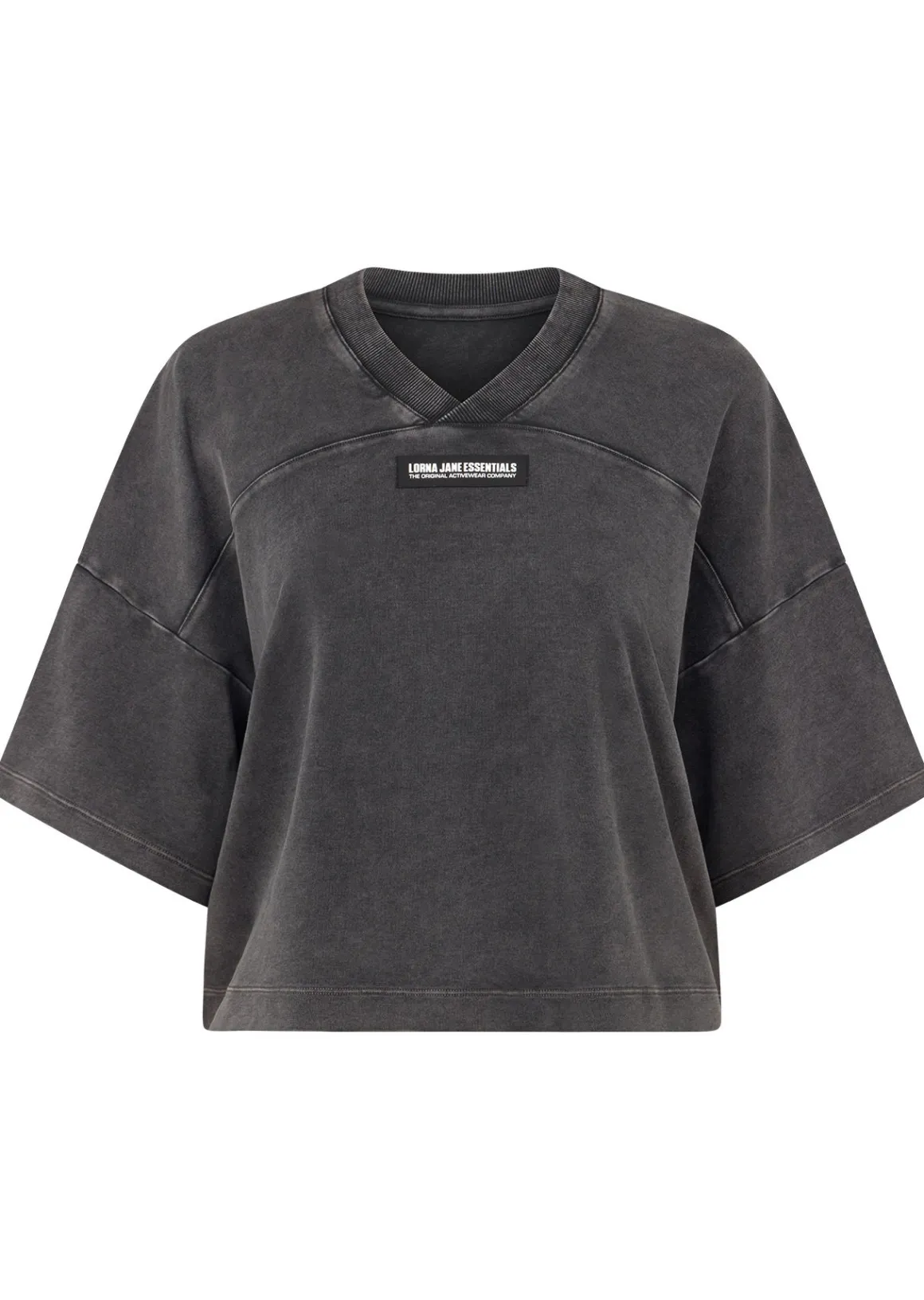 Lorna Jane College Nostalgia Cropped T-Shirt WashedBlack Clearance