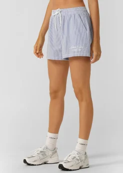 Lorna Jane Country Club Seersucker Shorts BlueStripe Hot