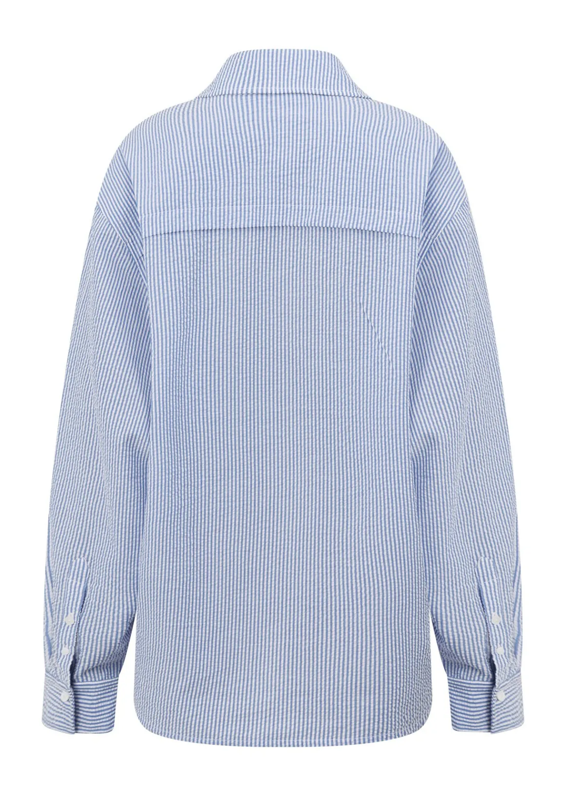 Lorna Jane Country Club Seersucker Shirt BlueStripe Discount