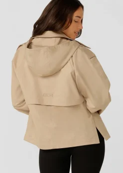 Lorna Jane Cropped Sports Trench Tan Clearance