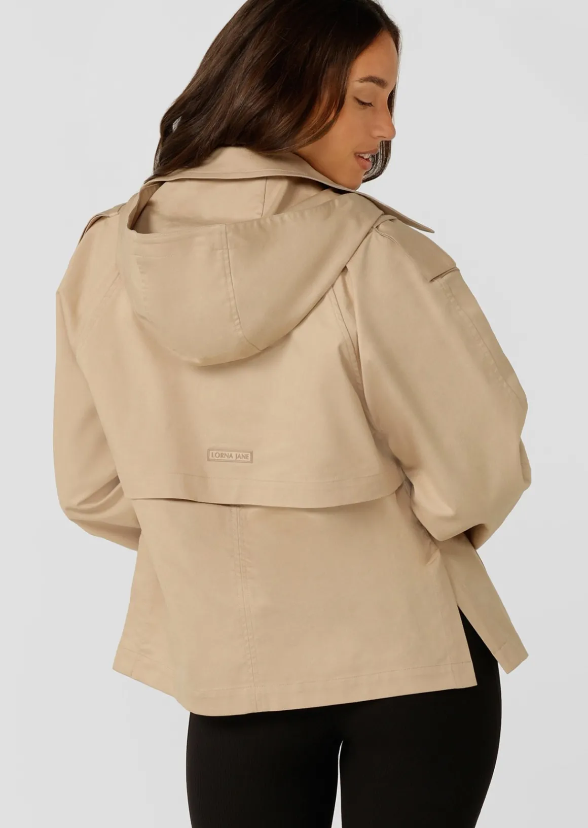 Lorna Jane Cropped Sports Trench Tan Clearance