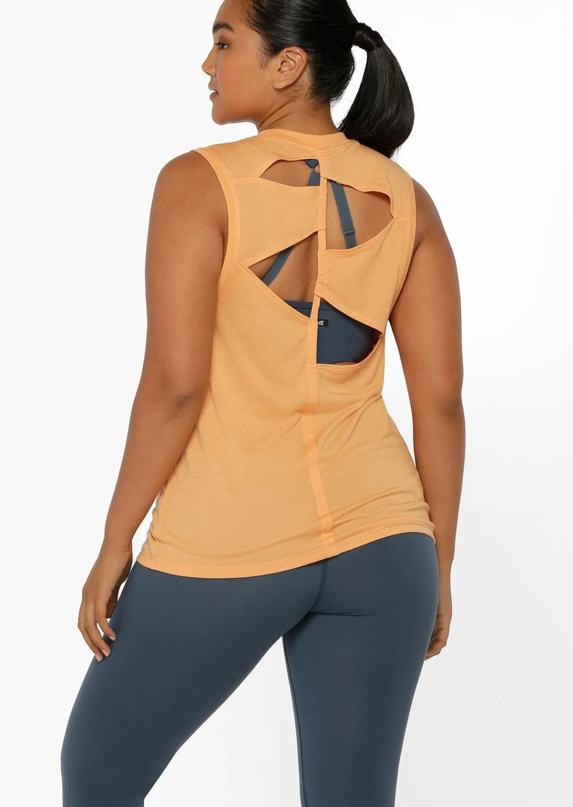 Lorna Jane Cutout Muscle Tank Clementine Outlet