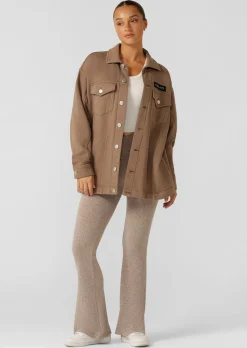 Lorna Jane Daybreak Washed Fleece Shacket WashedCedar Outlet