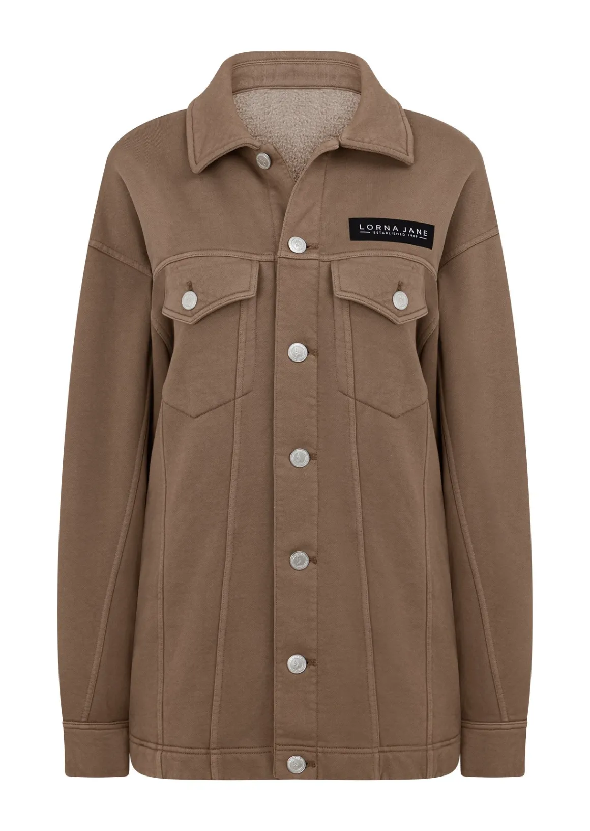 Lorna Jane Daybreak Washed Fleece Shacket WashedCedar Outlet