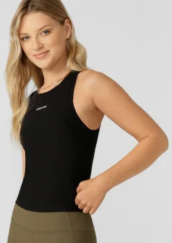 Lorna Jane Dynamic Active Rib Tank Black Clearance