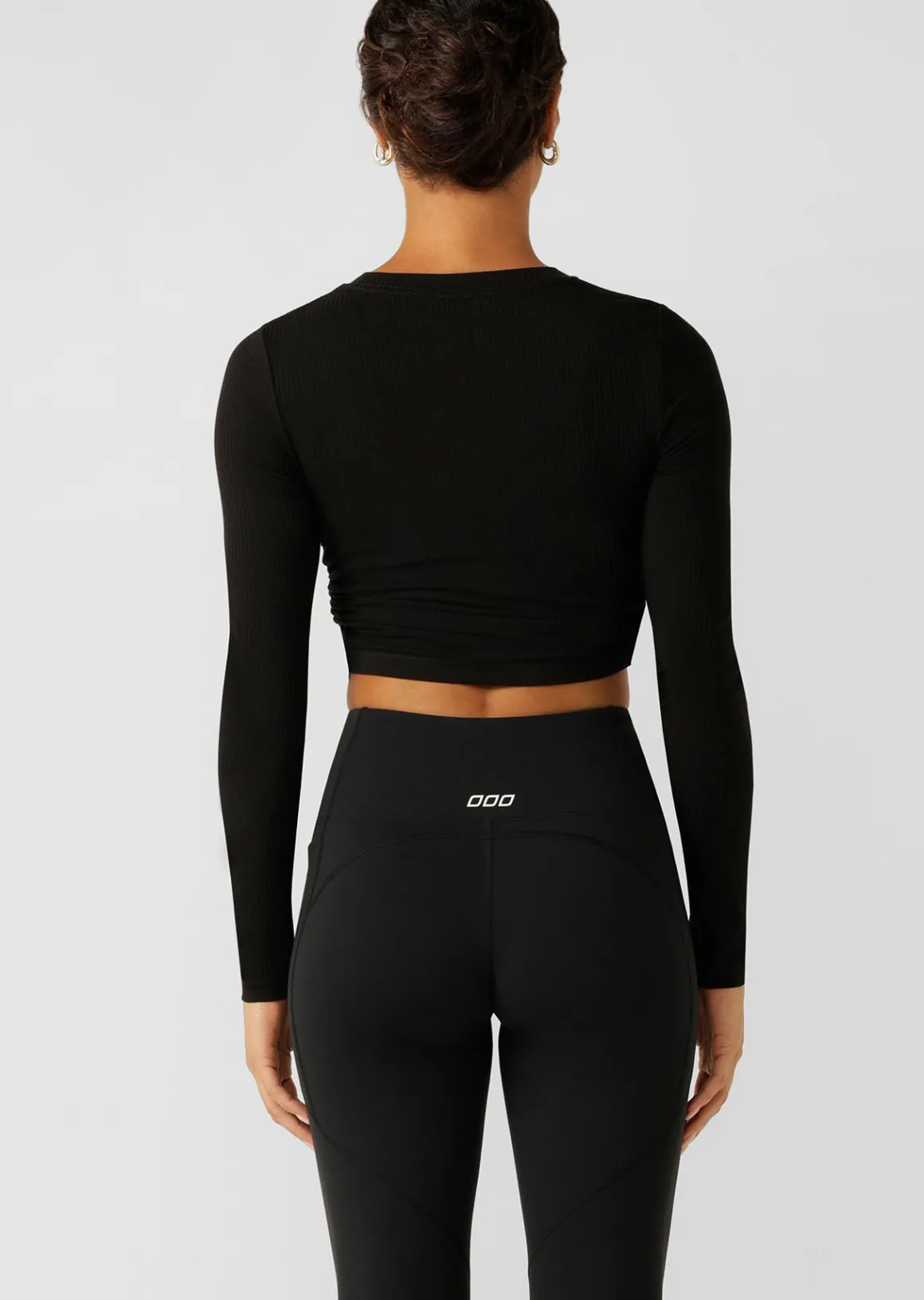 Lorna Jane Easy Adjust Longsleeve Rib Top Black New