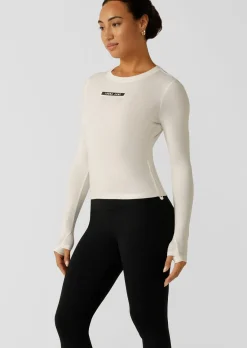 Lorna Jane Easy Adjust Longsleeve Rib Top Porcelain Outlet