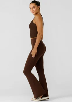 Lorna Jane Effortless Phone Pocket Flared Leggings Espresso Online
