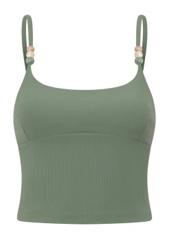 Lorna Jane Elemental Rib Tank Bra Combo LightKhaki Sale