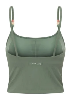 Lorna Jane Elemental Rib Tank Bra Combo LightKhaki Sale