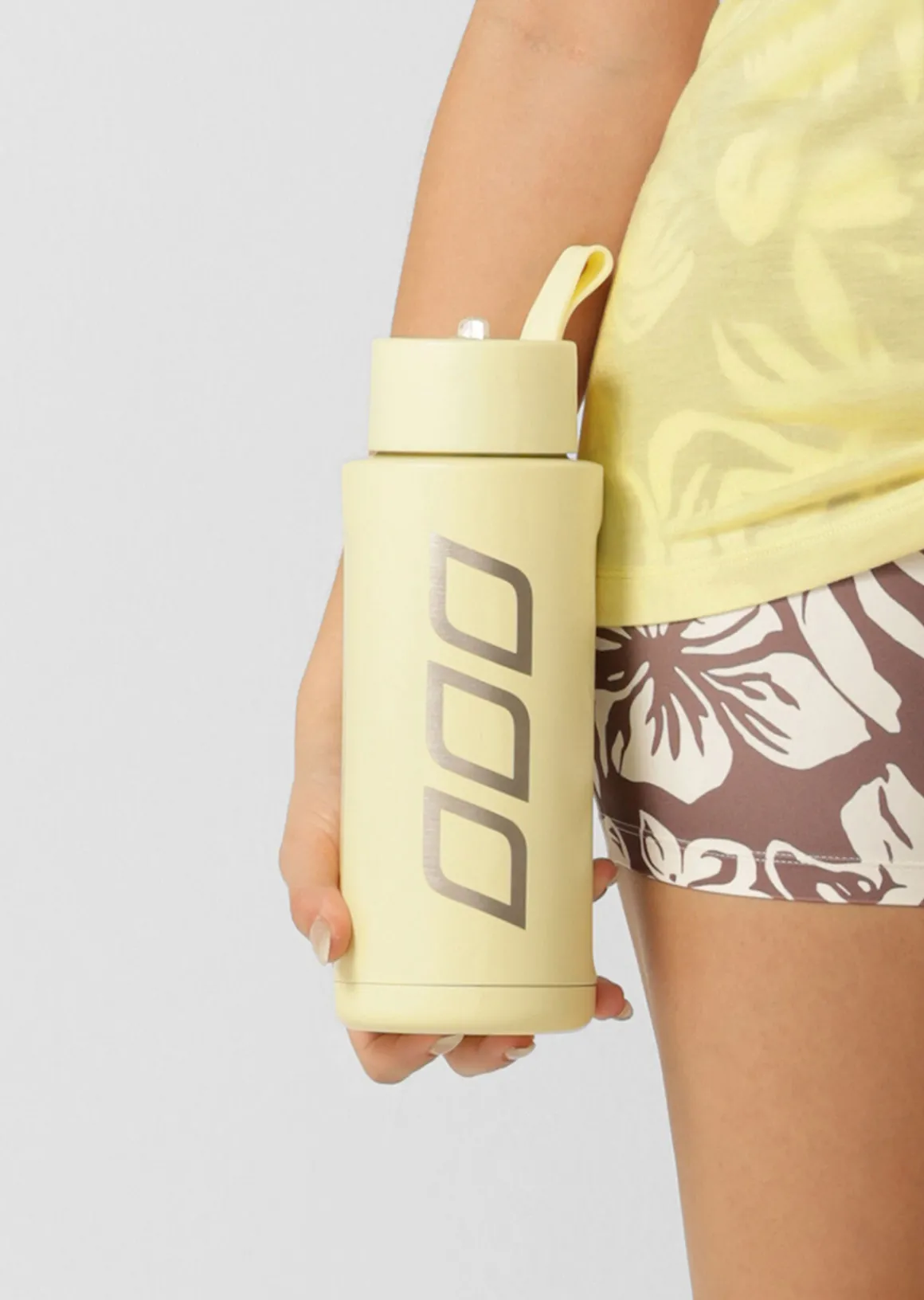 Lorna Jane Essential Insulated Water Bottle LemonCream Outlet