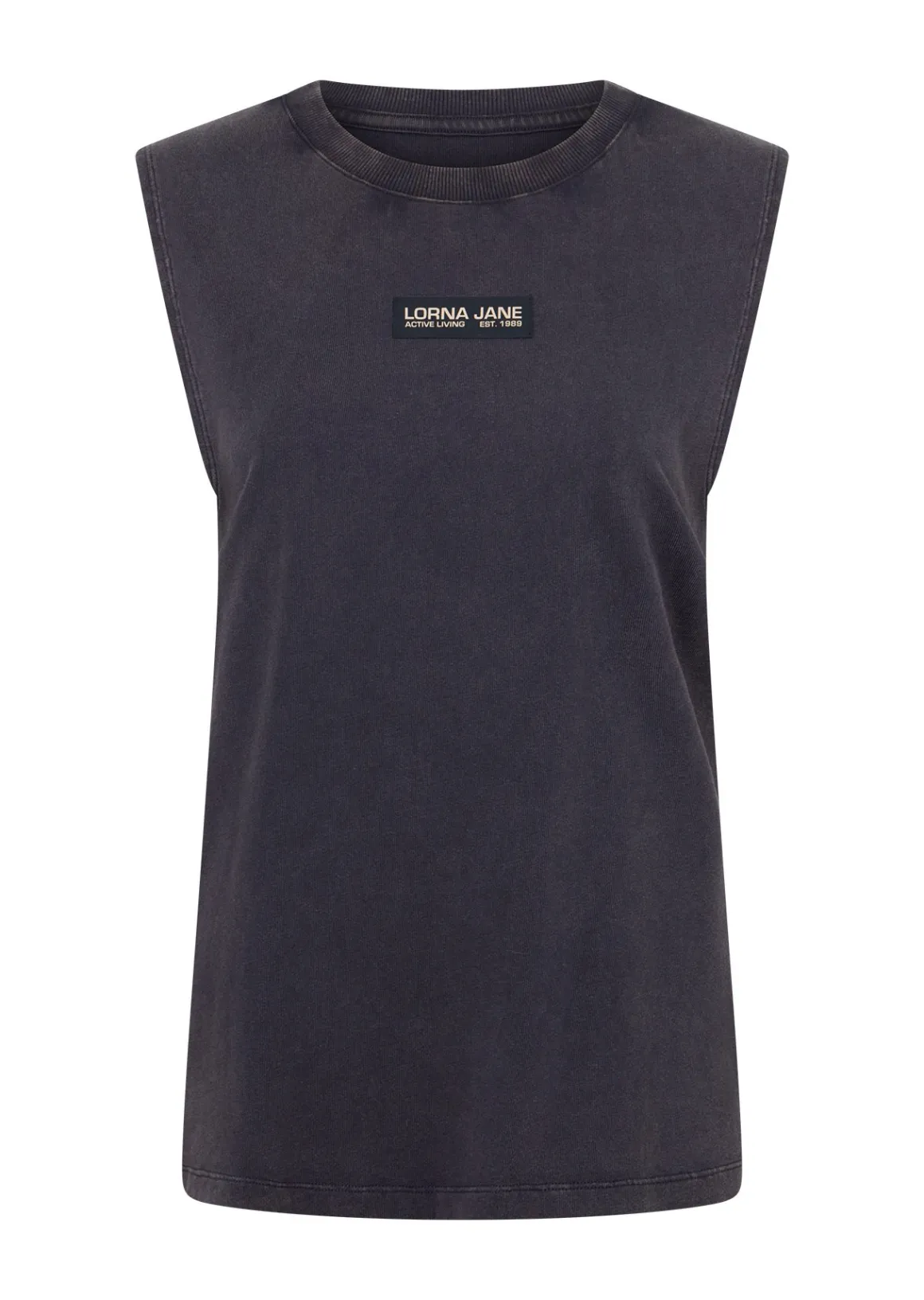 Lorna Jane Fade Away Washed Muscle Tank WashedMidnightBlue New