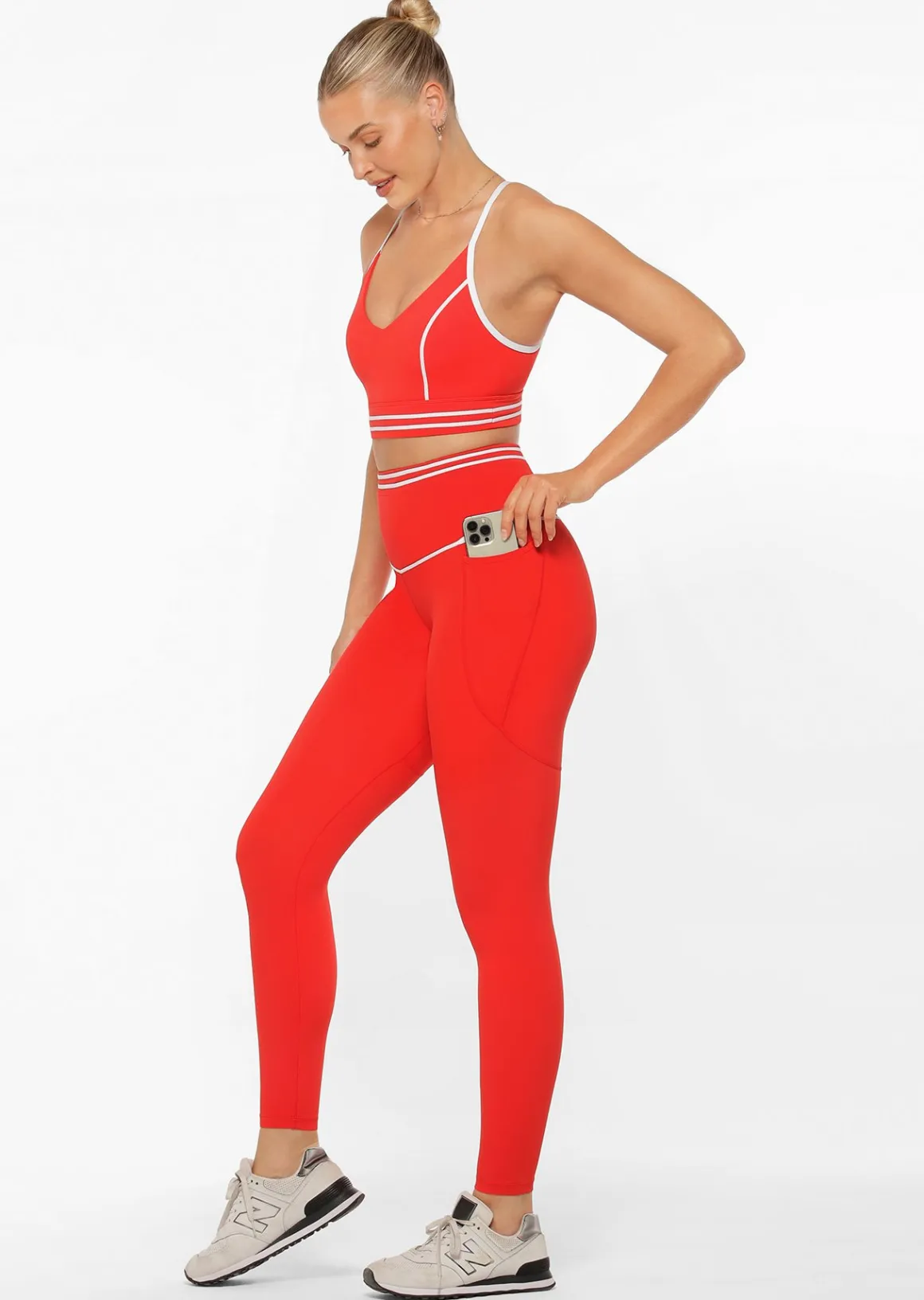 Lorna Jane Fast Pace Recycled Booty Full Length Leggings HotTomato