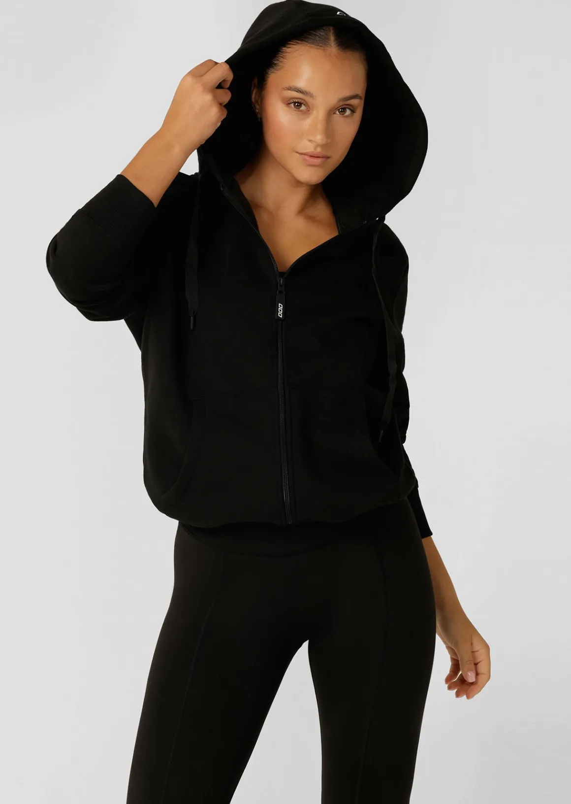 Lorna Jane Fleece Zip Thru Hoodie Black Discount