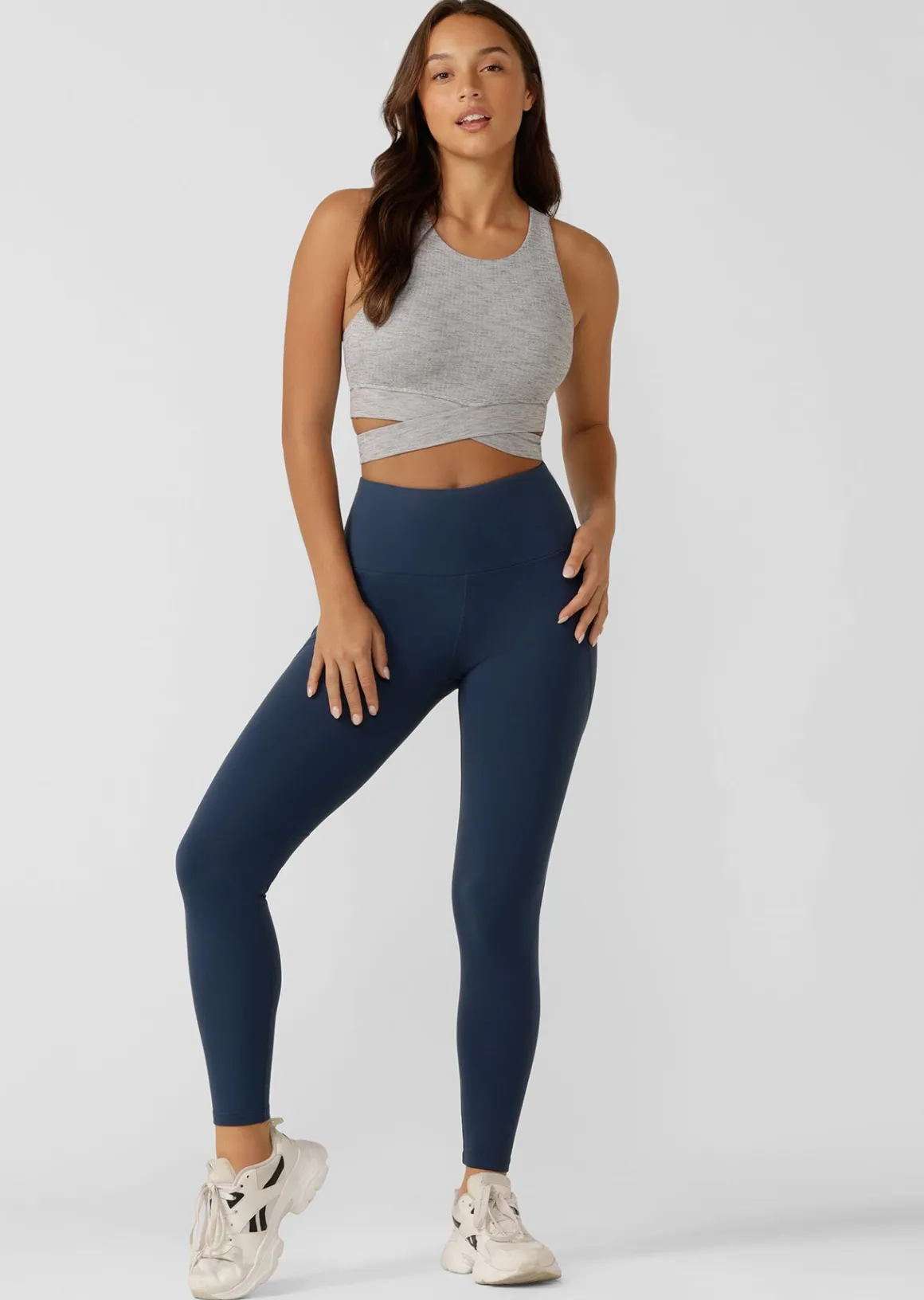 Lorna Jane Get Fit Sports Bra 2.0 GreyMarlStripe New