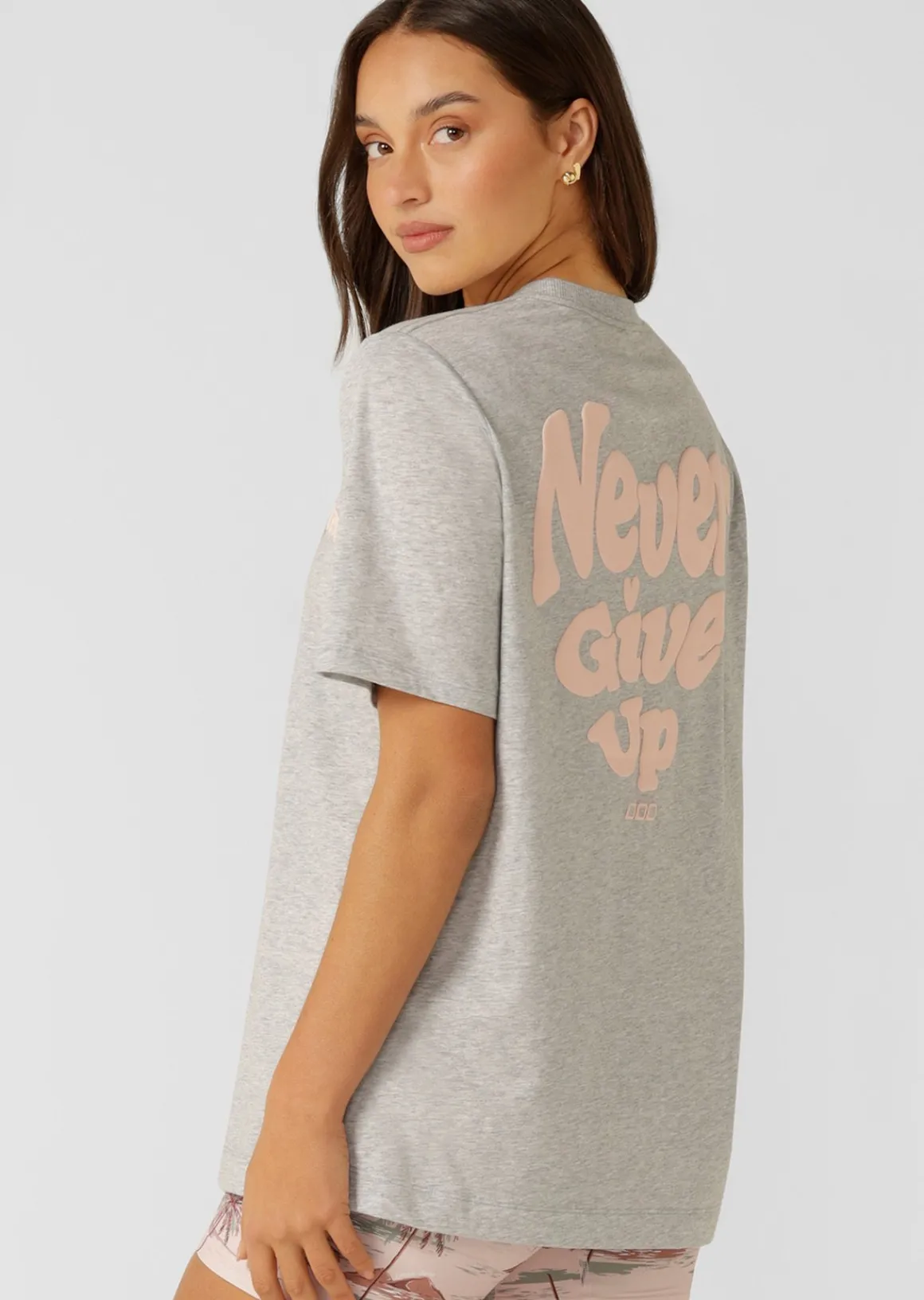 Lorna Jane Heartbeat Relaxed T-shirt GreyMarl