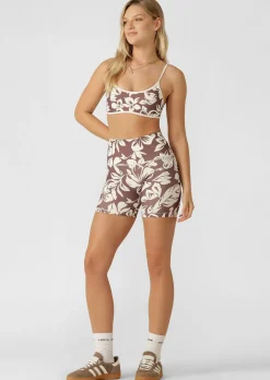 Lorna Jane Hibiscus Hi-Fold No Ride Bike Shorts HibiscusPrint Discount