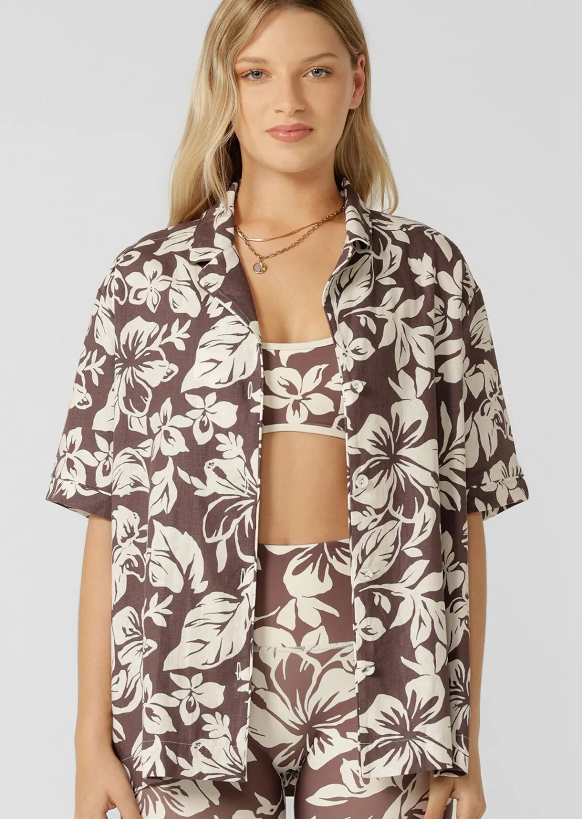 Lorna Jane Hibiscus Weekend Shirt HibiscusPrint Outlet