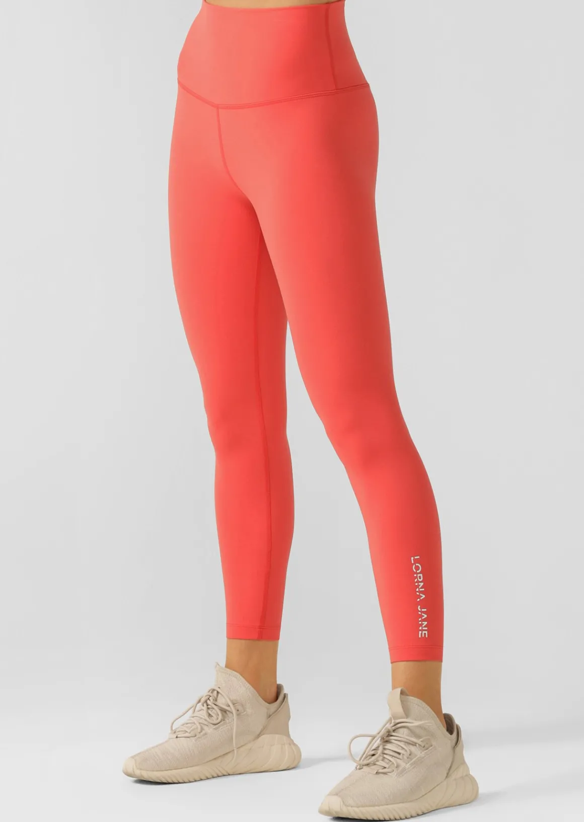 Lorna Jane Hi-Fold Lotus Ankle Biter Leggings Strawberry Best