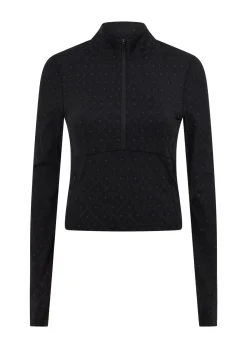 Lorna Jane High Definition Reflective 1/2 Zip Long Sleeve Top BlackReflectiveMonogramPrint Best