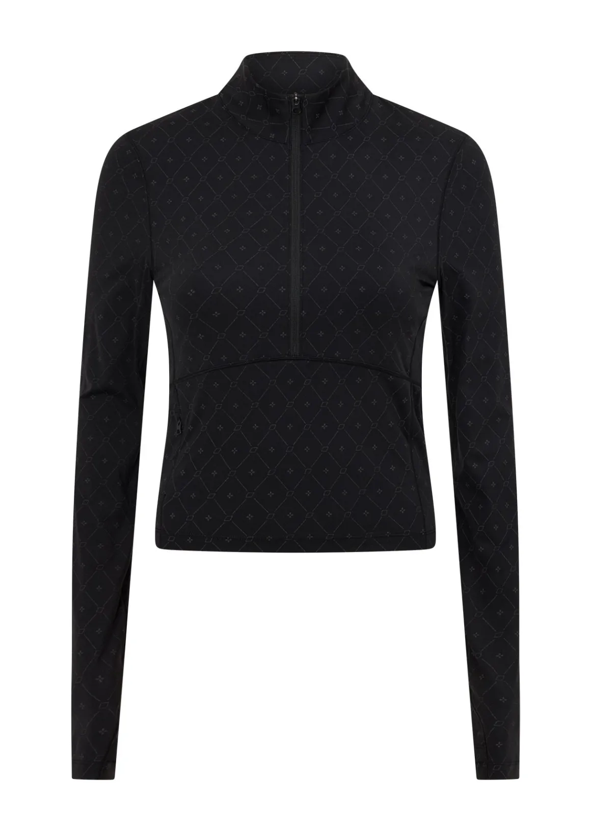 Lorna Jane High Definition Reflective 1/2 Zip Long Sleeve Top BlackReflectiveMonogramPrint Best